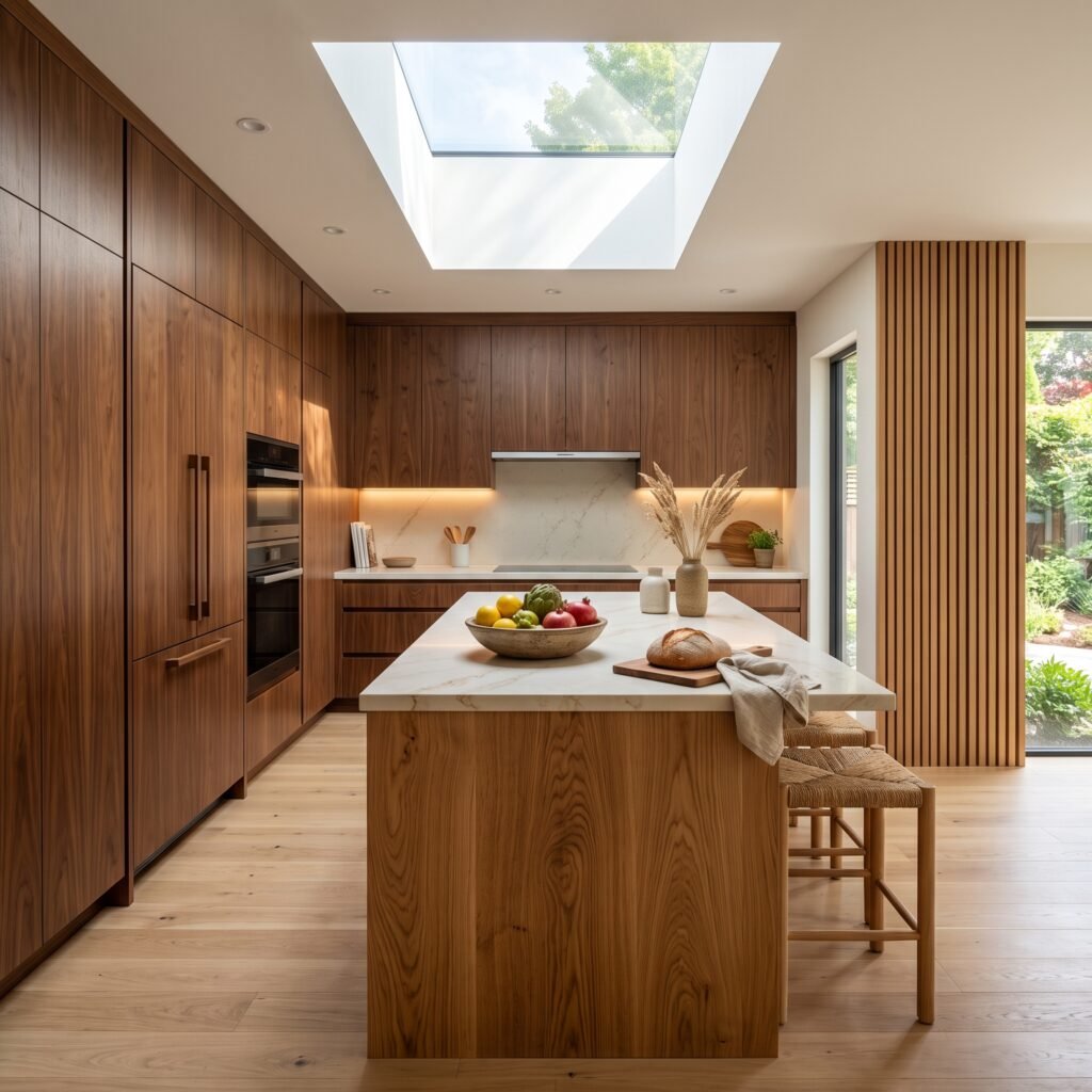 Luxury wood kitchen with island 202607230910