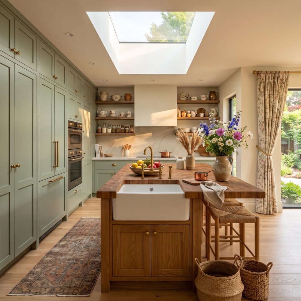 Luxury wood kitchen with island 202607230912